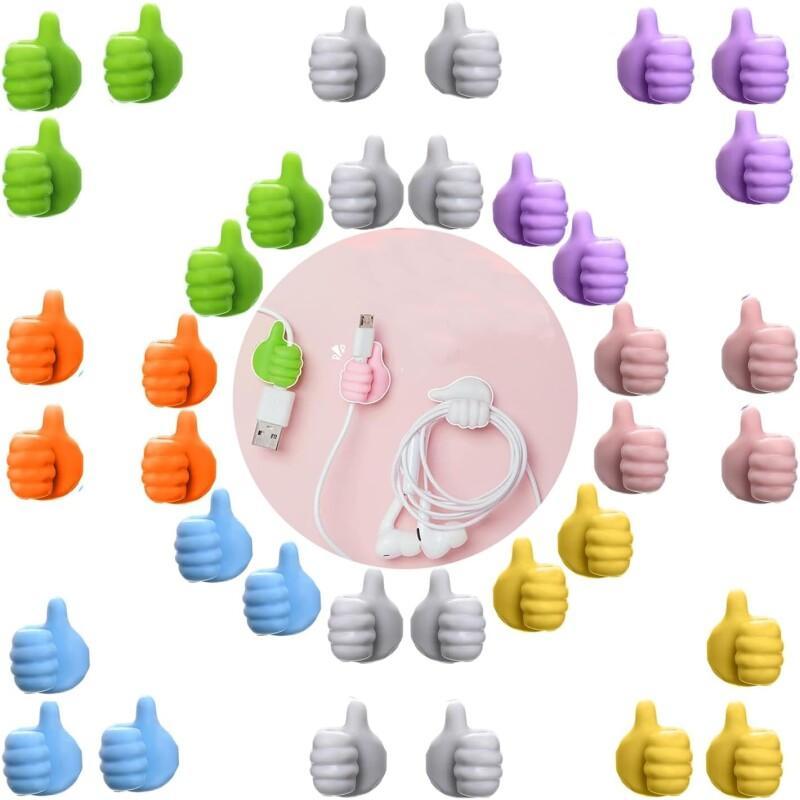 TEMU 8 Paquete de Ganchos de Pared de Plástico para y Sujetadores de Cables - Organizadores de Cables con Adhesivo/Tornillos, Clips para Cables para