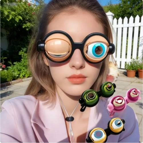 4 farben erhältlich | unisex zum-ziehen-zum-zummern blinkende brille mit sofort-zummern-mechanismus | lustiges scherzartikel-streichgeschenk für partys, streiche, selfies & scherze - keine blinkbrille für &