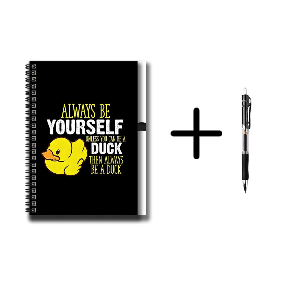 TEMU A Set Of Yellow Duck Print Spiral-bound Notebooks With A Pen, A For Work And Study, A Thoughtful Gift For Graduation Or Birthdays. Used As A