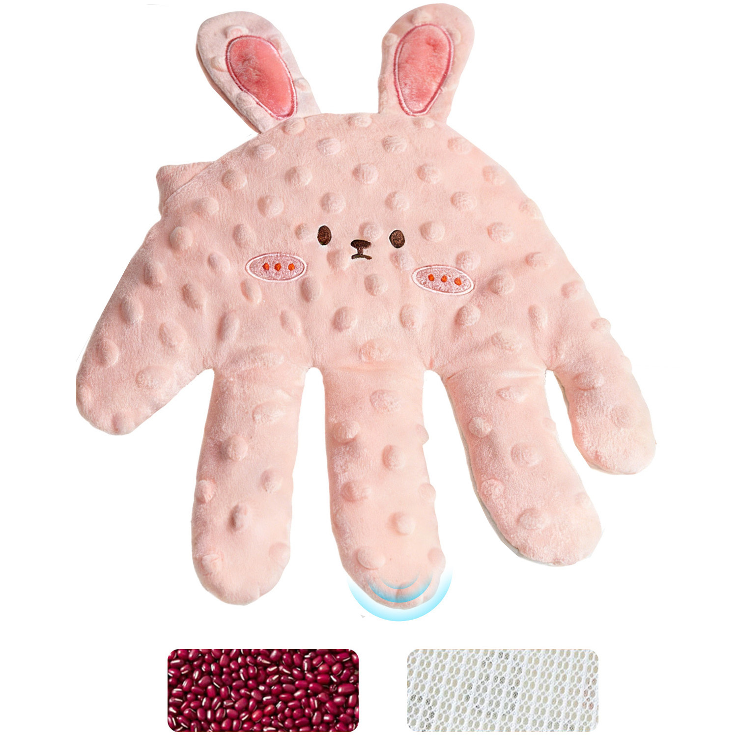 Cute Bed Pad With Bear Palm Shape Design, Friendly Comfortable Soft Plush Fabric