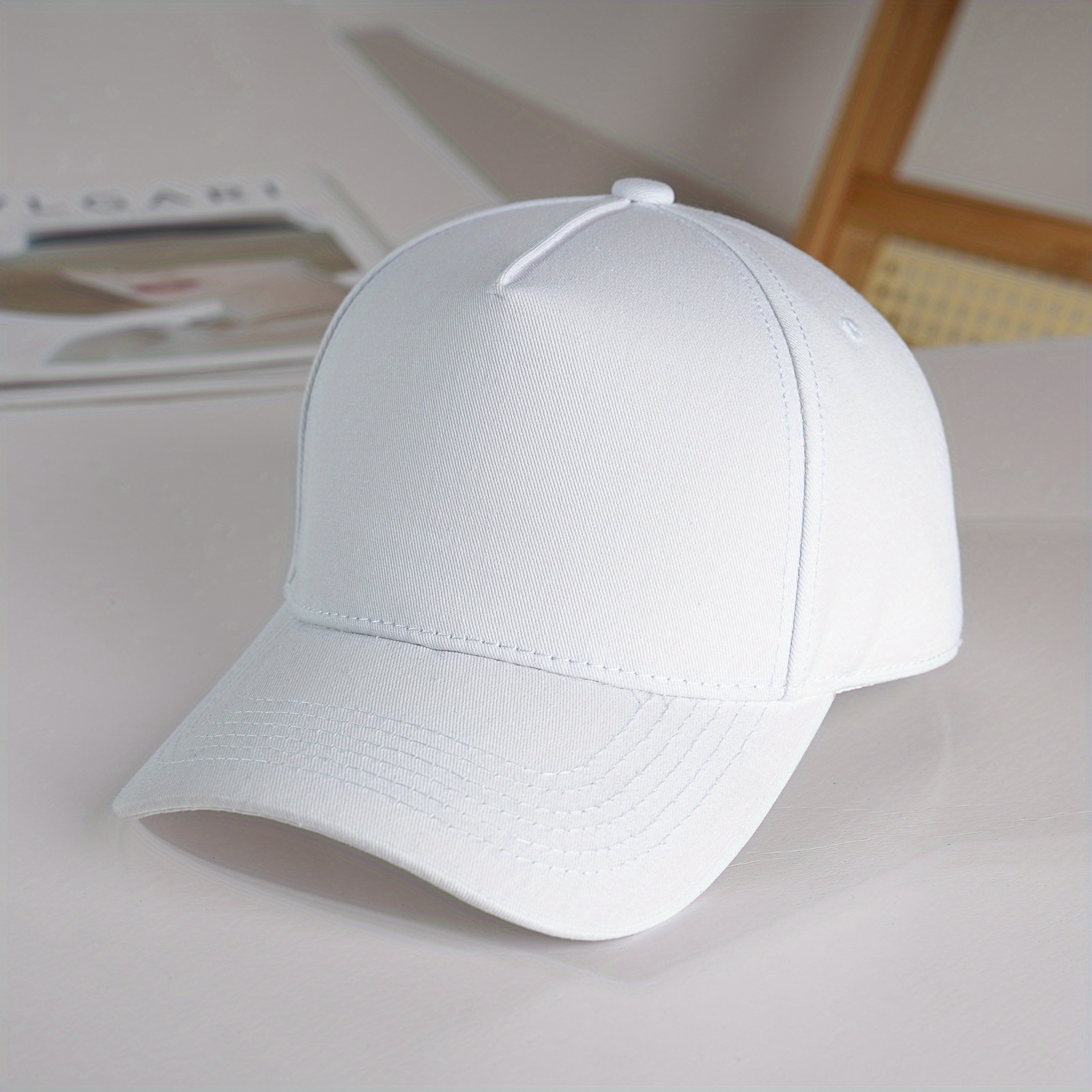 1pc/5pcs fashionable solid color light baseball cap men's simple street personality hard top baseball cap