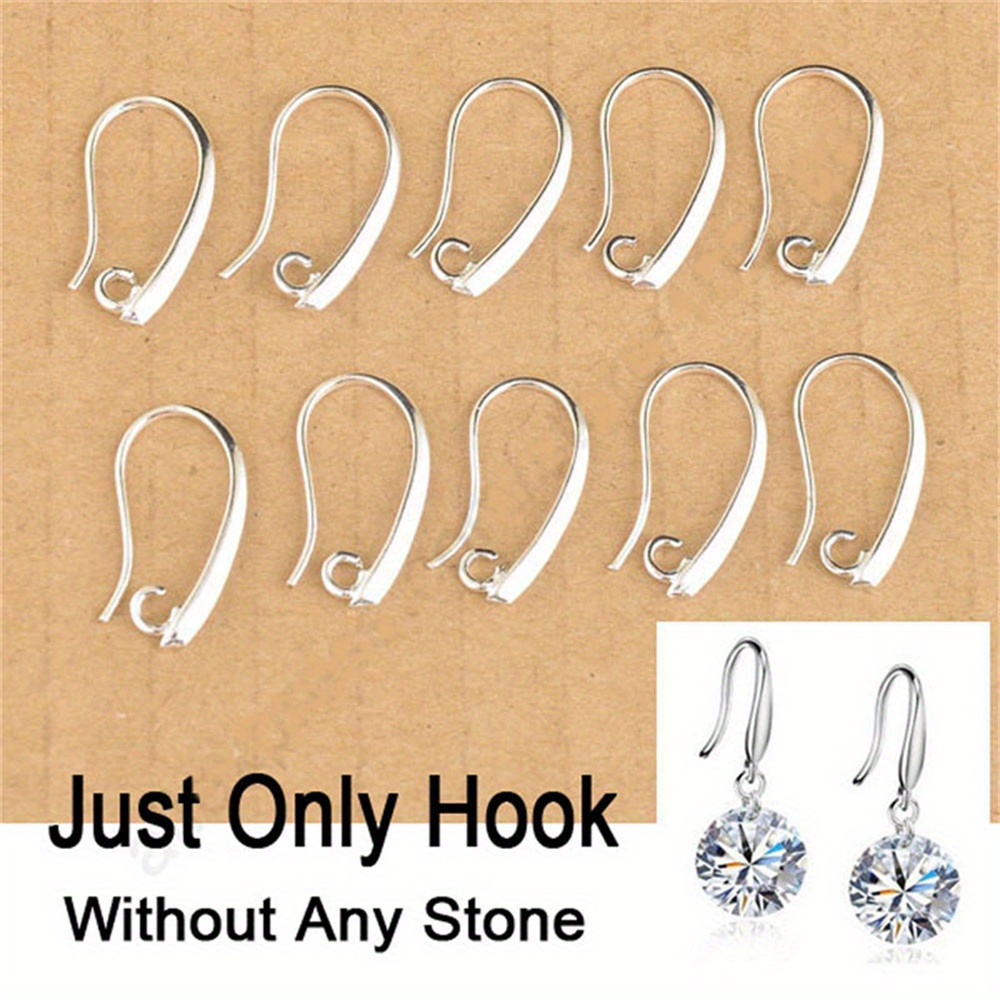 

1box 20/40pcs Earring Hooks, 18k Gold Plated Brass Blank Ear Wires With 2mm Loops, Accessories For Diy Women Earring Jewelry Making