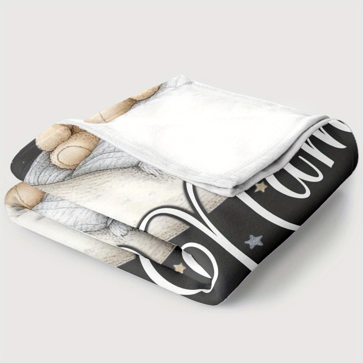 Personalized Bear Moon Portable Blanket, Lightweight Throw