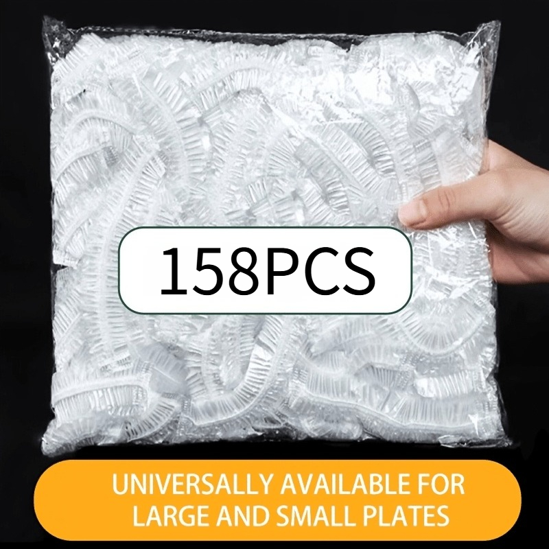 Image of 488/158pcs Food Grade Plastic Wrap Covers For Freshness, 158/488pcs, Colorful Disposable Food Covers, Fruit And Vegetable Wrap For Kitchen, Picnic, Bbq - Safe For Food Contact