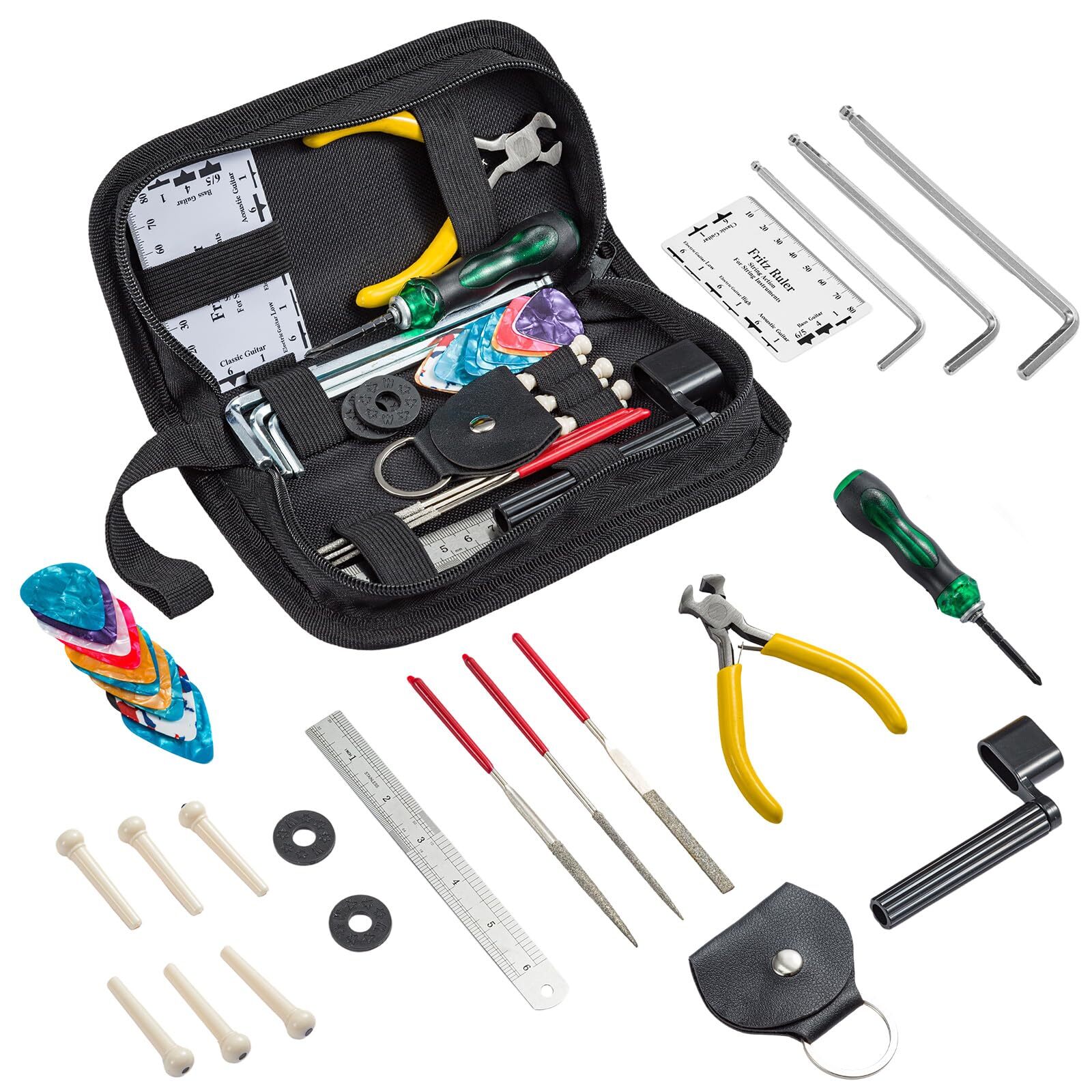 TEMU 31pcs Guitar Care Cleaning Repair Tool Kit Luthier Setup Maintenance Tools