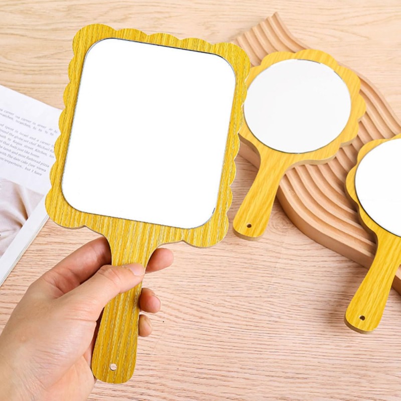 2pcs Small Portable Handheld Cosmetic Mirrors