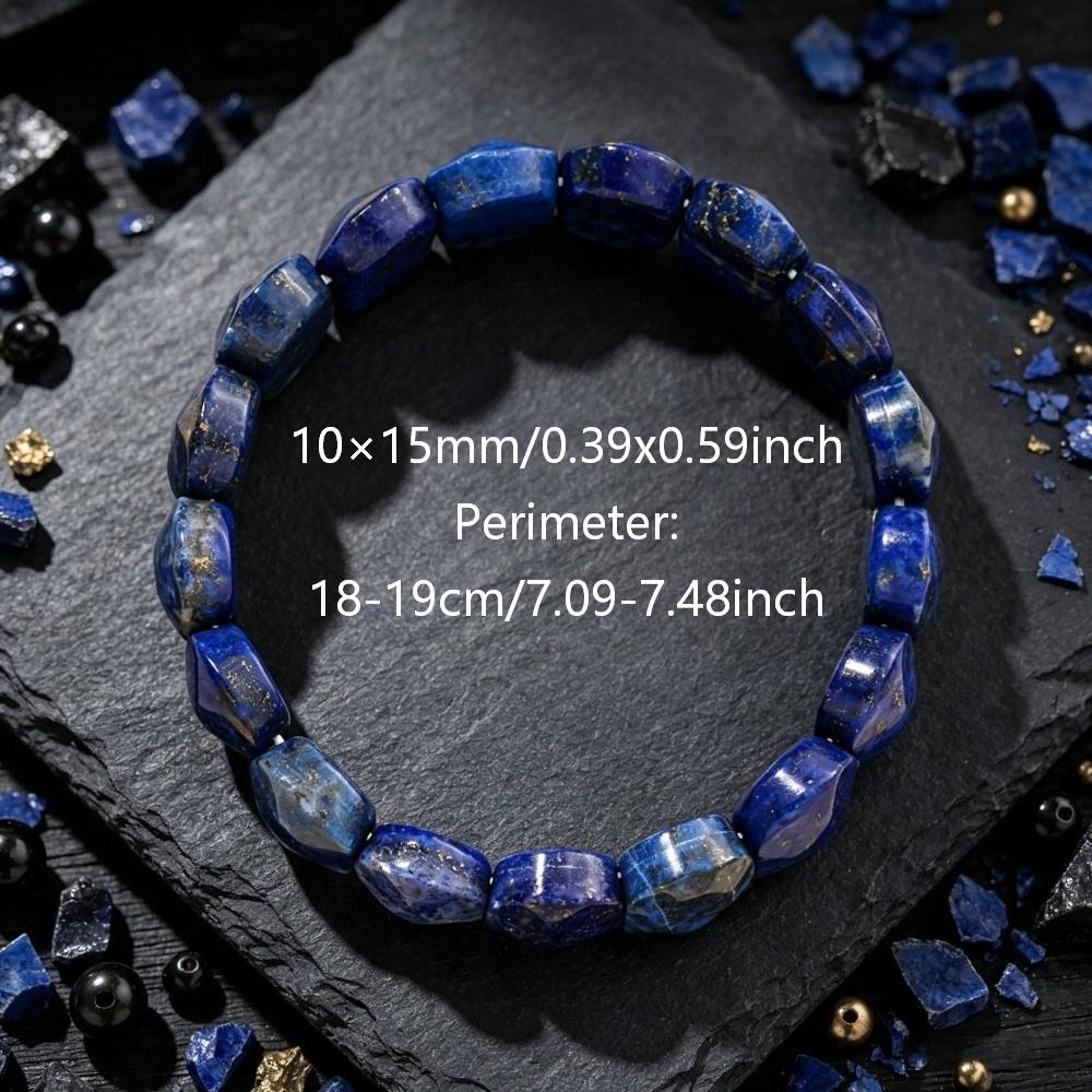 Natural Lapis Lazuli Bar Shaped Bead Bracelet, Business Gift
