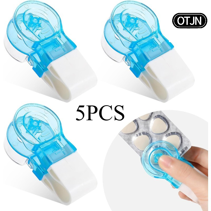 TEMU Qtjn 5pcs Portable Pill , 5pcs Pill , Suitable For And Weak Hands, Blister Packs, Non-contact, Easy To Extract Pill , With Pill Storage Box