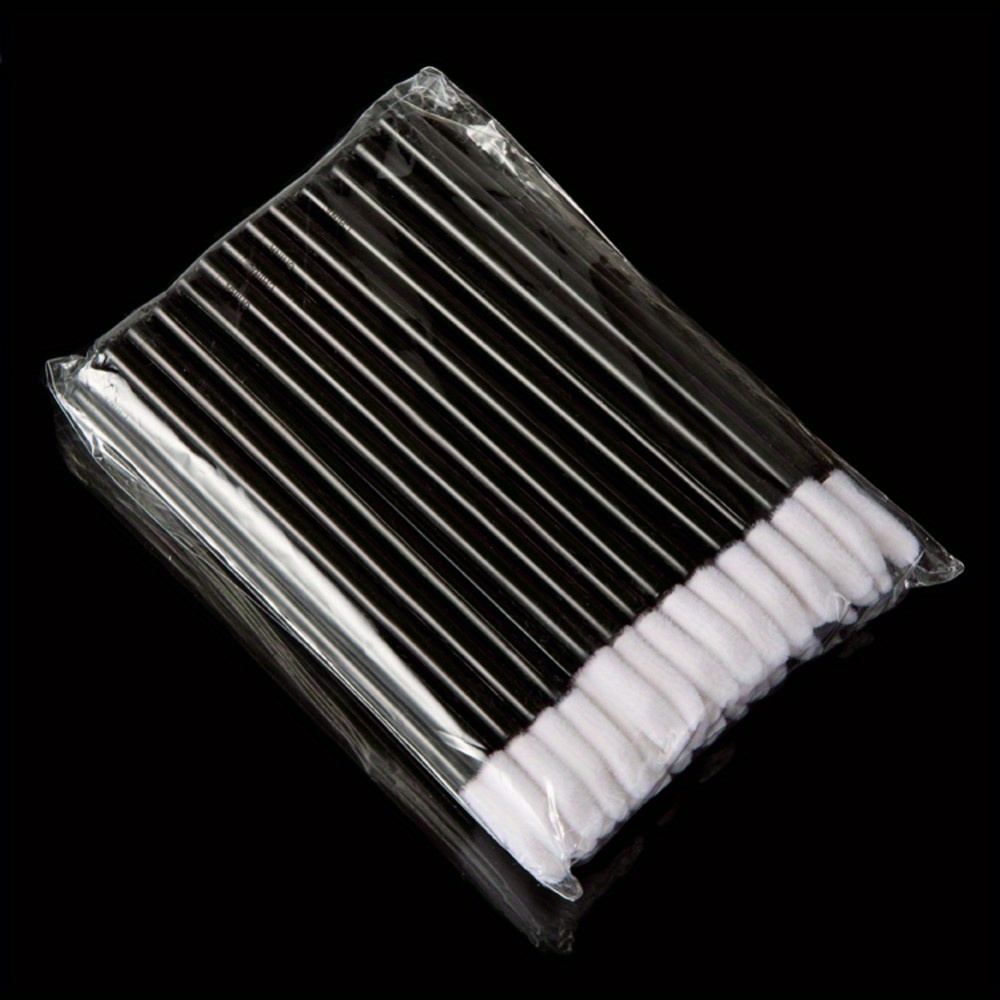 TEMU 50pcs Disposable Lip Brush Sticks High Quality Lip Brush Heads 50pcs 100pcs Black Clear Color Handle Makeup Tools