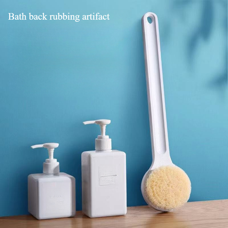 1 pack   long handle bath brush with soft white bristles ergonomic back scrubber for exfoliating   reach areas   bath essential for adults Product details 1
