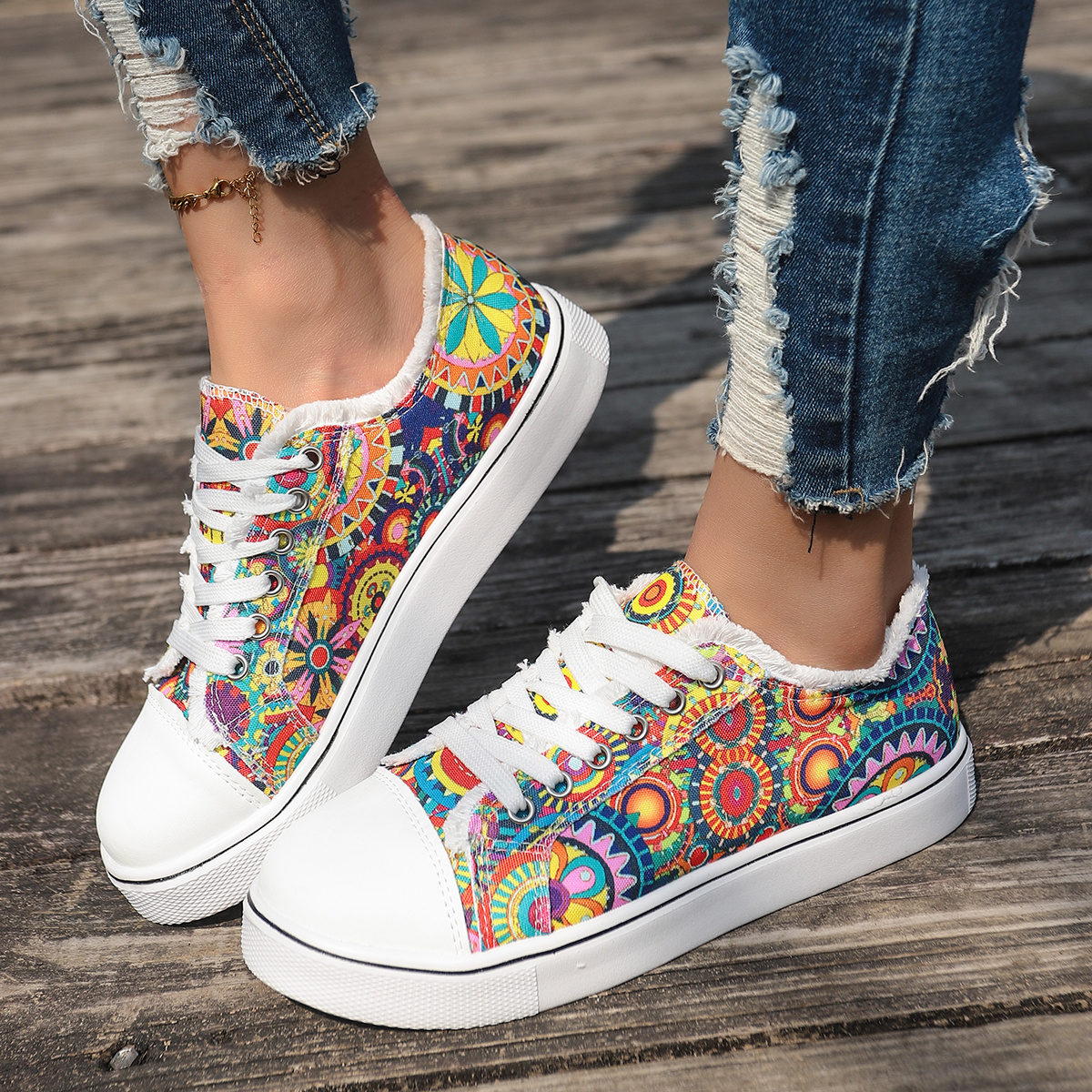 Flat-soled Casual Sneakers, Women Shoes
