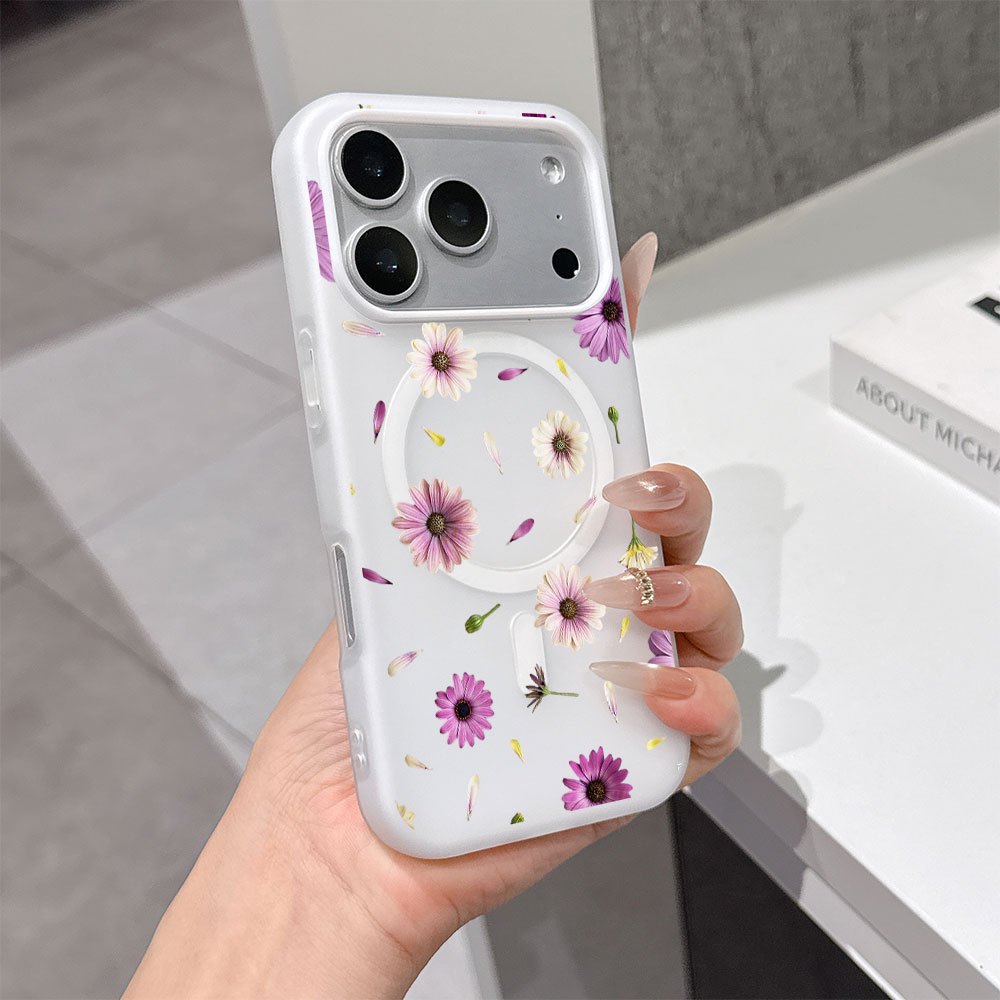 TEMU Phone Case - Floral Pattern 2026 New Style Jelly Phone Case For Iphone 17 Pro Max/16 Pro/15/ 14 Plus Holiday Gifts 13 Supports Wireless Charging