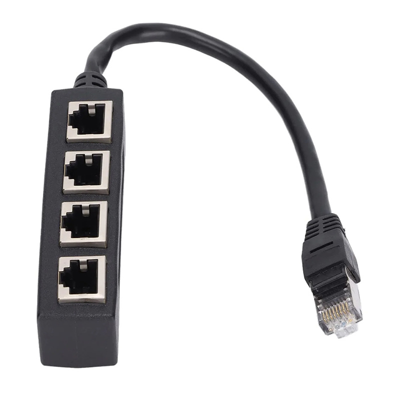 RJ45 Répartiteur 1 vers 4, Adaptateur répartiteur de câble réseau Ethernet pour extension de réseau Internet à domicile ou au bureau – Image 3