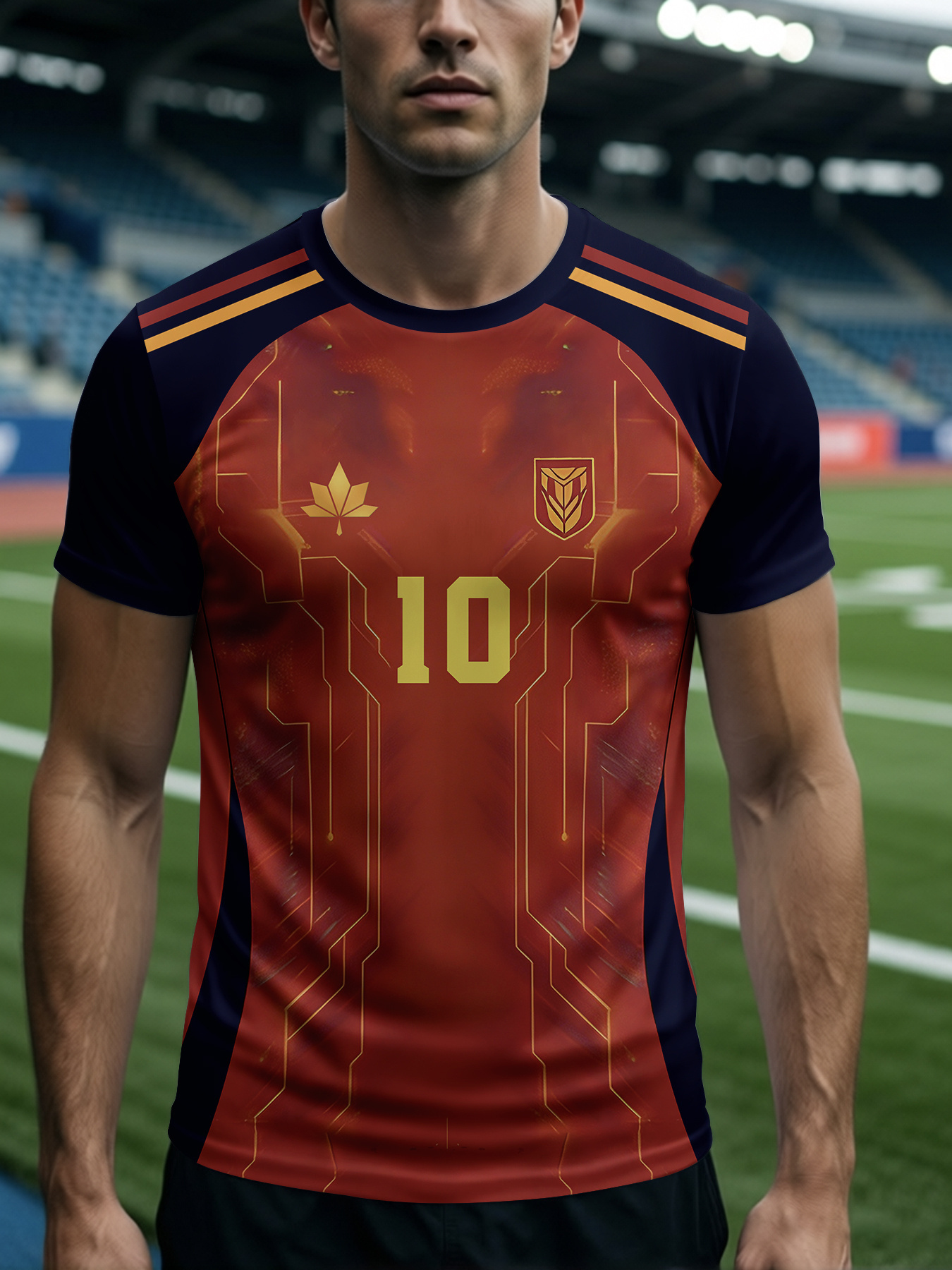 남성 스포츠 티셔츠, 포르투갈 패턴 트렌디 스타일, 숫자 10, 축구 경기, 축구 훈련, 데일리 피트니스, 파티 및 모임에 적합하며 캐주얼 티셔츠 선물로도 좋습니다. 축구 팬을 위한 기념적인 의미, 플러스 사이즈