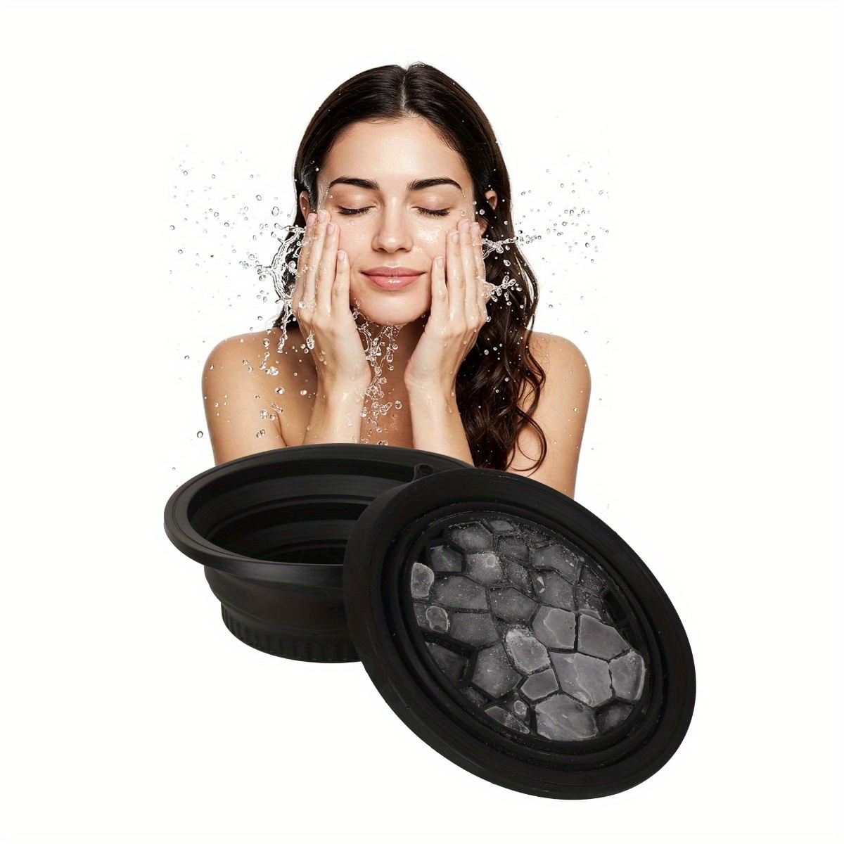 1 silicone ice basin facial cleansing ice bath foldable wash basin facial cold compress care   tool   to connect to electricity 4