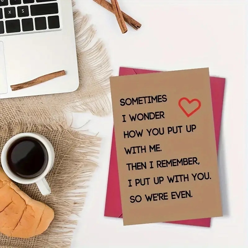 TEMU Pre-order A Set Of 4pcs (2 Greeting Cards And 2 Envelopes) Featuring A Fun, Romantic, And Humorous Card ' Resist' - An Ideal Present For