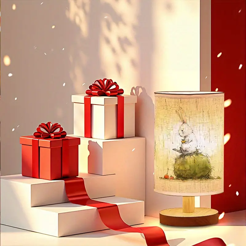 creative fabric bedside lamp with usb plug cute rabbit atmosphere light for bedroom sleep perfect gift Product details 5