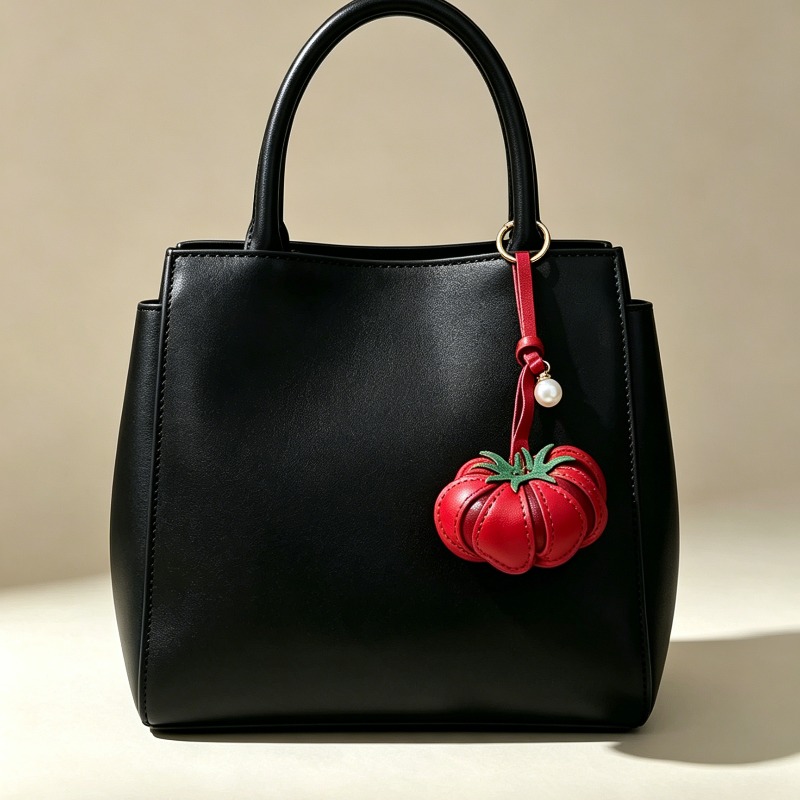 TEMU Christmas Gift,beaded Embellishment Cute Tomato Shaped Keychain Decoration Pendant, Exquisite And Fashionable Handbag Decoration Pendant,