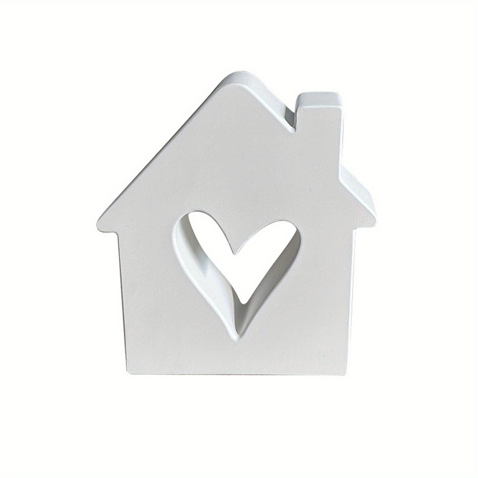 Image of 1pc Creative White Small Window Wooden House Ornament, Nordic Country Style Desktop Decor, Suitable For Room Bedroom Desktop Tiered Tray Decoration, Wooden Sculpture Ornament