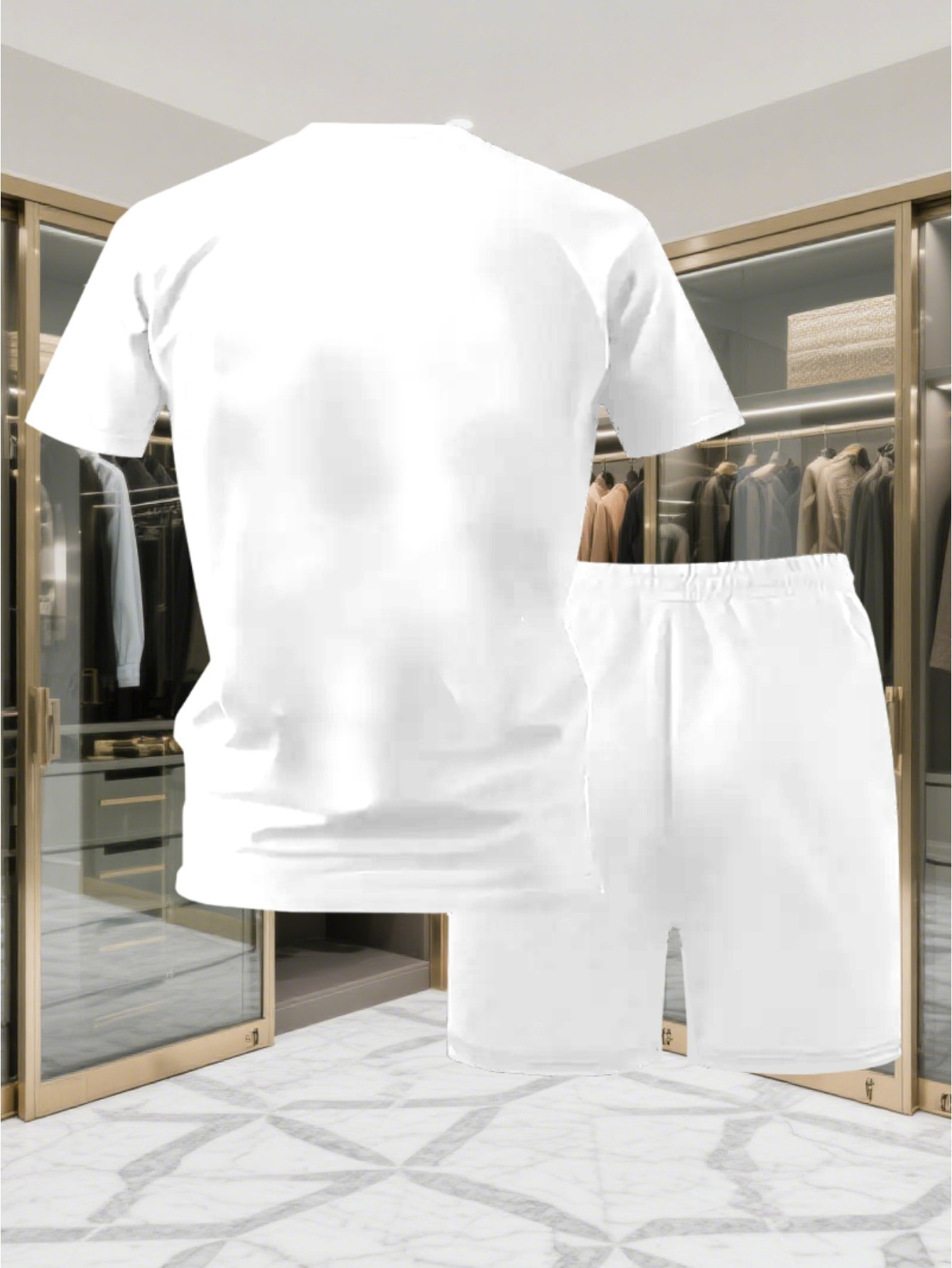 Summer New Men'S Athletic Suit Set Recommendation, Casual Round Neck Short Sleeve Beach Style Individualistic Gorilla Print Athletic Top And Pants Two-Piece Set, Comfortable And Breathable for Home And Outdoor Wear, Lazy And Aspirational