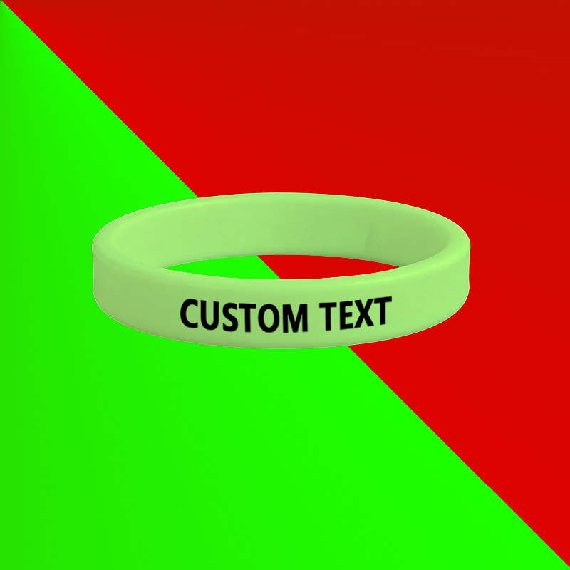 100pc Custom Glow-in-the-Dark Silicone Bracelets Set