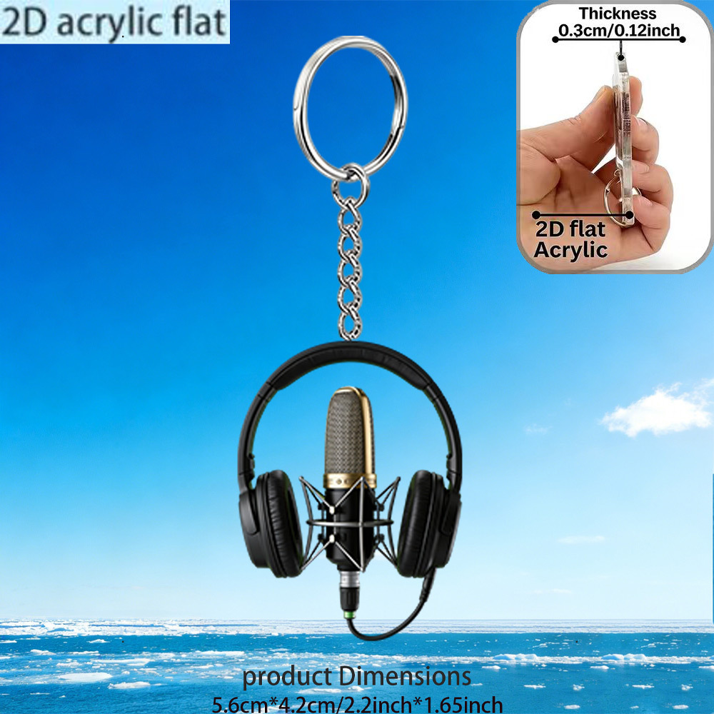 TEMU 2d Flat, 1pc 2d Flat Acrylic Keychain, Multi-functional Decoration, Holiday Decoration, Suitable For Handbags, Car Accessories, Keys, Backpacks,