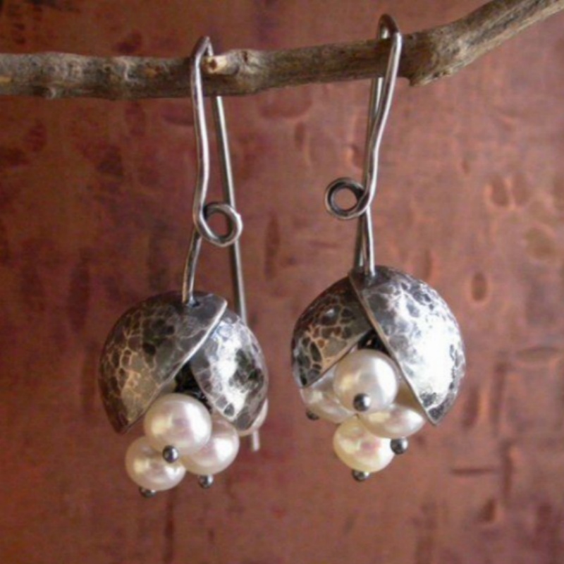 Vintage Hammered Dangle Earrings for Women, Simple Daily Fashion