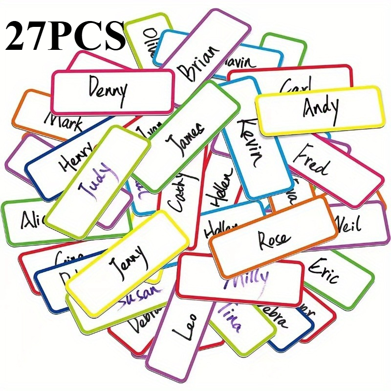 TEMU 27-delige magnetische whiteboard-etiketten met beschrijfbare stiften & uitvegers, geschikt voor koelkast, whiteboard, magnetische stickers -