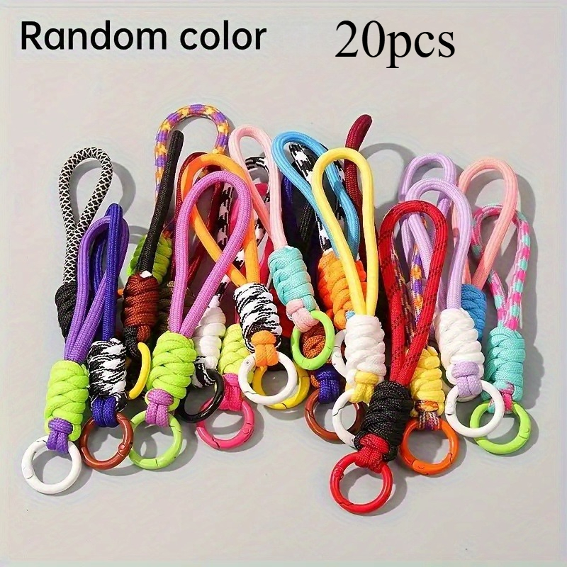 E-shop 20 bunte gewebte Schlüsselanhänger - Robuste und stylische Handy-Lanyards und Zubehör, mit einer Vielzahl von zufälligen Mustern zur Auswahl,