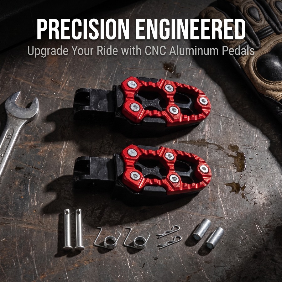 TEMU Motorcycle Modification Aluminum Alloy Pedals Rear Anti Slip Pedal Universal Foot Pedal Motorcycle Additions