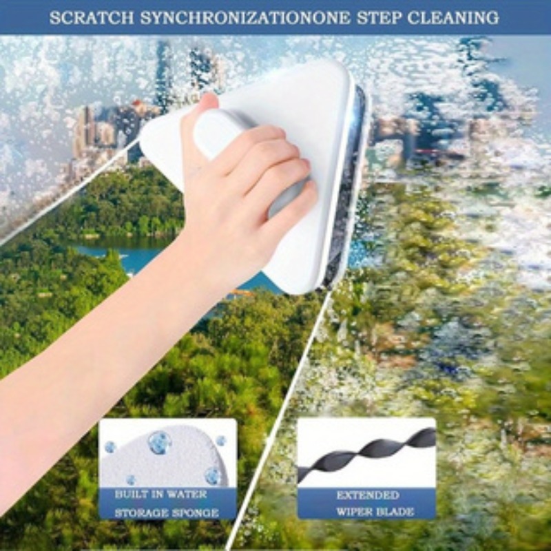 item picture magnetic window cleaner double sided design   designed for glass cleaning   with magnets and brushes     homes suitable for window thicknesses between 3 and 30 millimeters