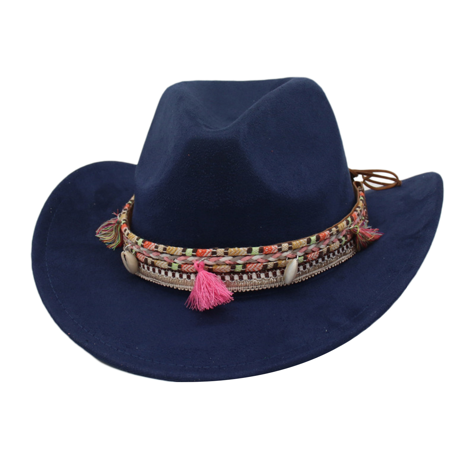 unisex fedora hat decorative tassels suede cowgirl - Temu display picture 2