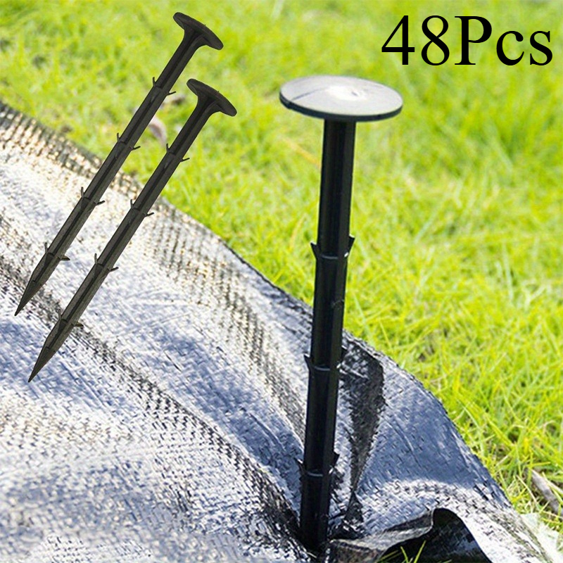 TEMU 48pcs 7.78in Heavy-duty Plastic Gardening Stakes - For Securing Shade Nets, Weed Barriers, And Lawn Coverings. Perfectly Suitable For , Farms,