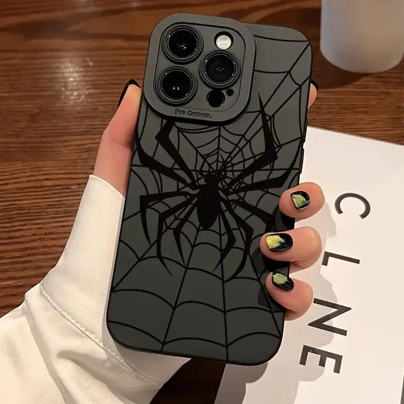 Phone Case - Phone Case - A Black Phone Case with a Spider Web Design, Compatible with for * Iphone 16, 15, 14, 13, 12, 11, XS, XR, X, 8, 7, Mini, Plus, Pro Max, And *. A Perfect Gift for Friends * * ... Phone Case - Phone Case - A Black Phone Case with a Spider Web Design, Compatible with for * Iphone 16, 15, 14, 13, 12, 11, XS, XR, X, 8, 7, Mini, Plus, Pro Max, And *. A Perfect Gift for Friends * * ...
