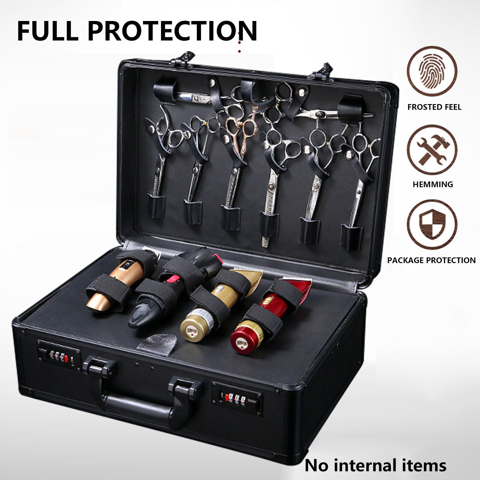 

Hairdressing Toolbox Barber Stylist Suitcase Lightweight Portable Carrying Case For Clippers Trimmers Scissor Large Capacity Tool Case W/ Multi-language Password Lock 15. 74*12. 2*6. 3in Black