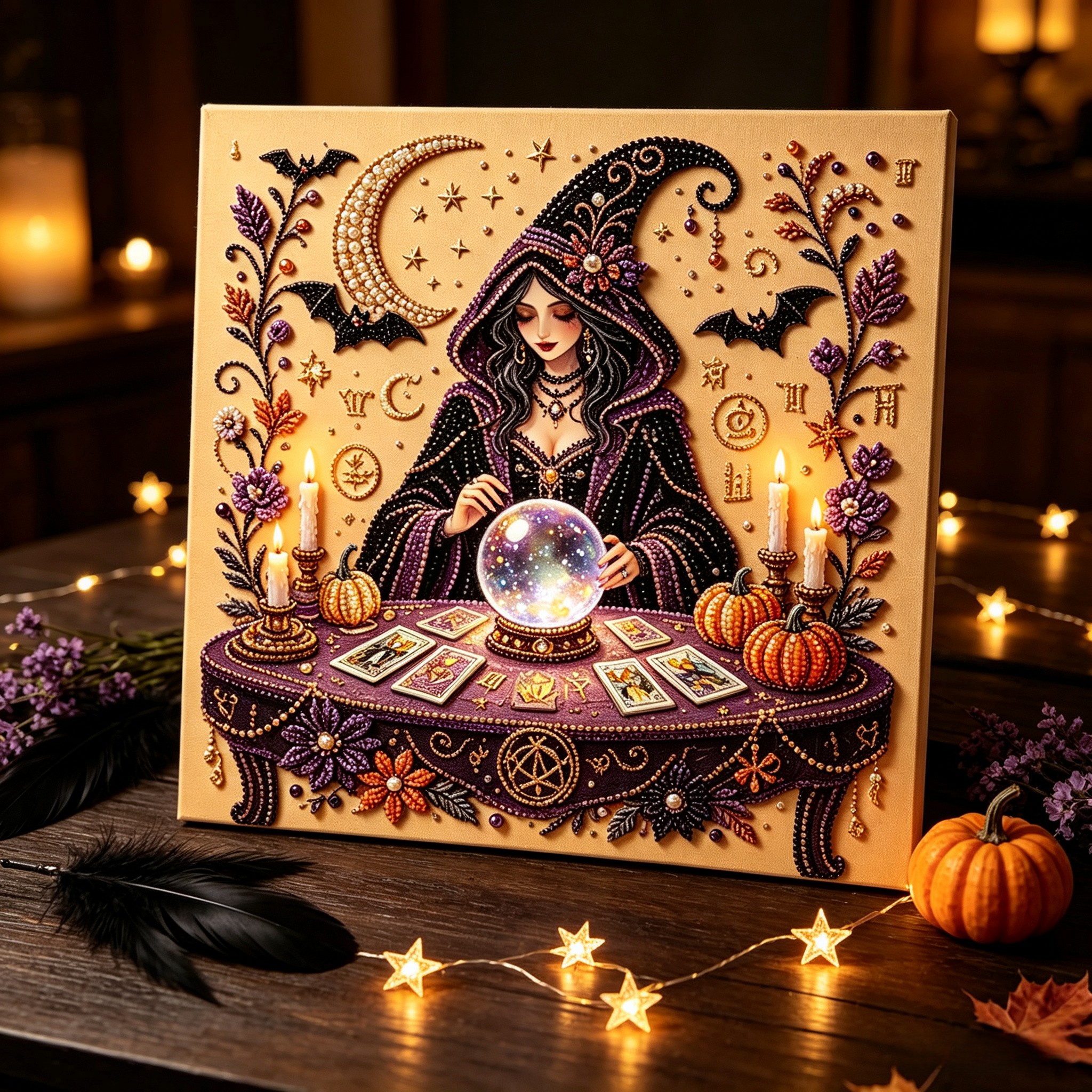 TEMU 2026 New Arrival Halloween Diy Pearl Painting Kit With Irregular-shaped Pearls And Diamonds – Creative Halloween -themed Pearl Painting Diy,