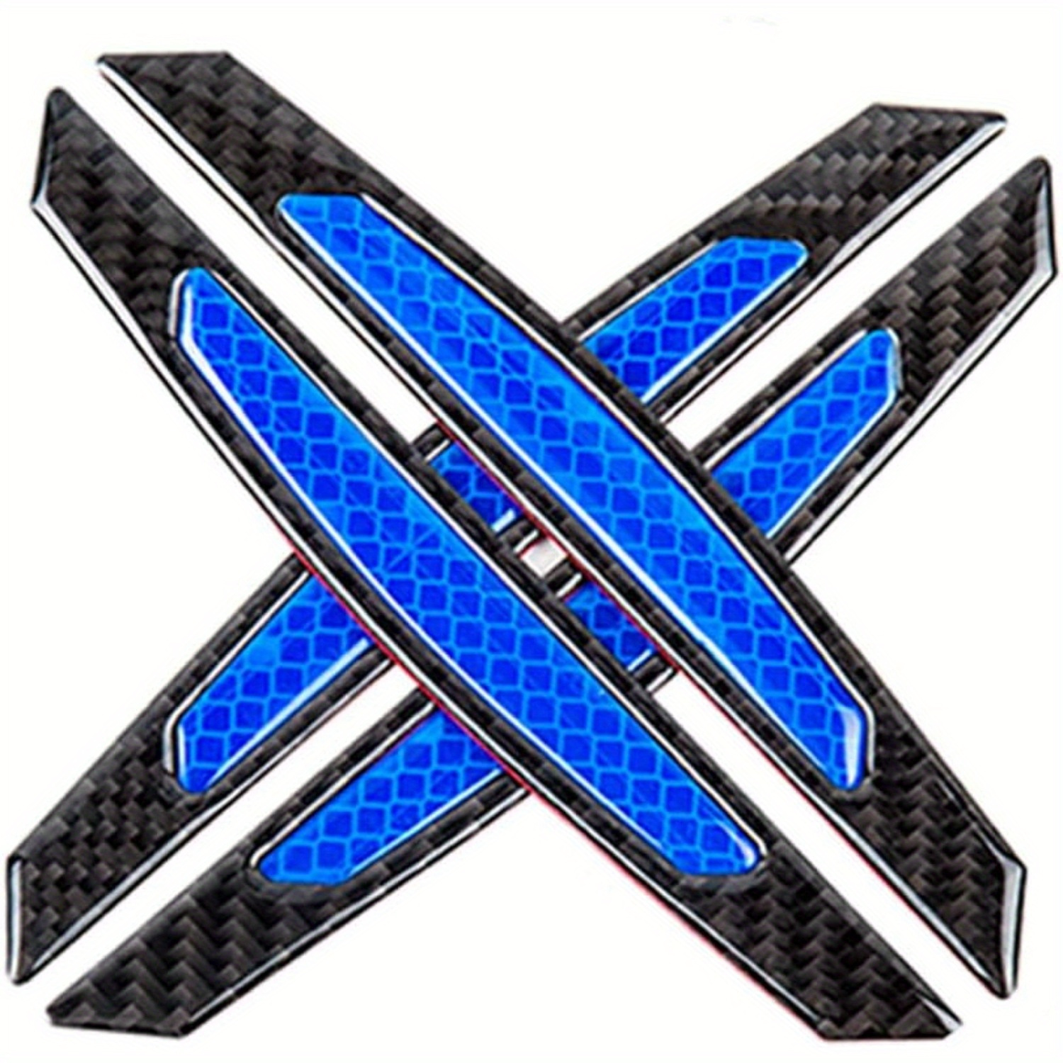 4 Carbon Fiber Door Strips, Pvc Material, Reflective Car Side Door Protection Strips, Scratch-resistant Universal Decorative Stickers