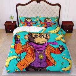 3pcs duvet cover set 1 duvet 2 pillowcases without filler monkey theme carnival bedding set suitable for decoration living room bedroom game room hotel
