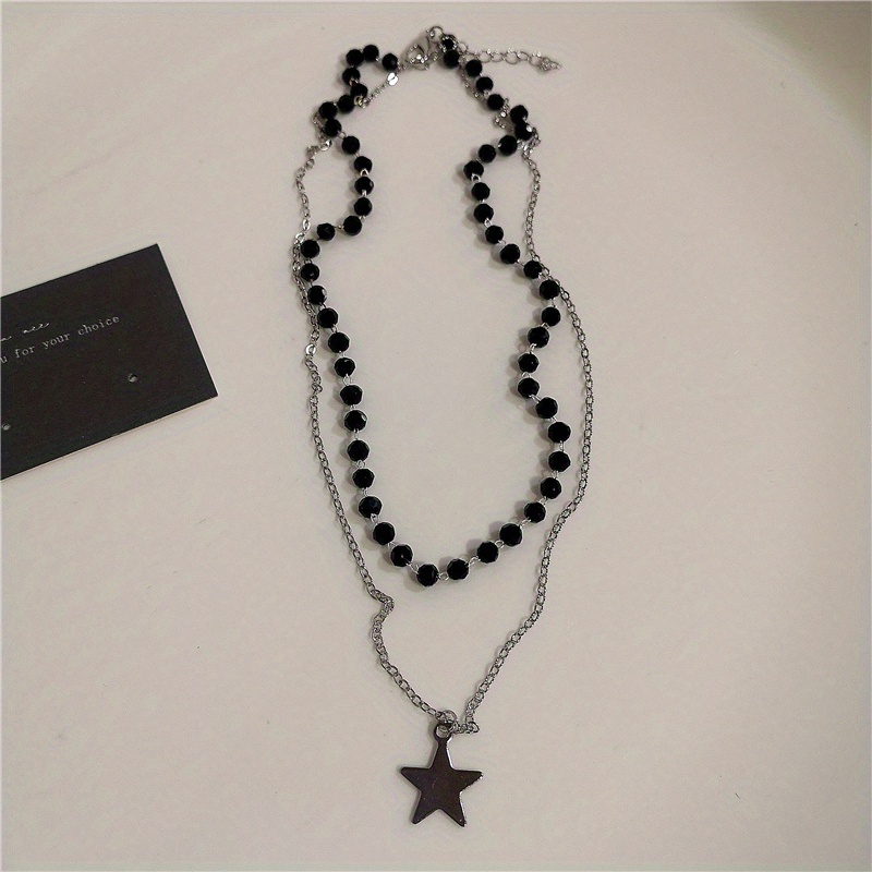 Necklace Y2k Star Charm Pendant Necklace In Metal Gothic Punk