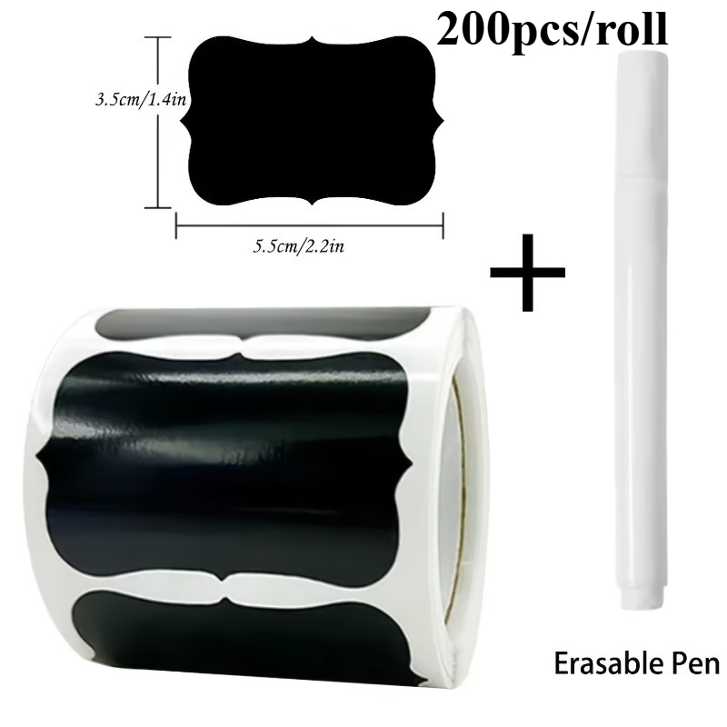 TEMU 200pcs/1 Rouleau + 1 Stylo Blanc | Étiquettes Autocollantes à Haute | Rouleau d'Autocollants de Multi-Scènes pour Tarification