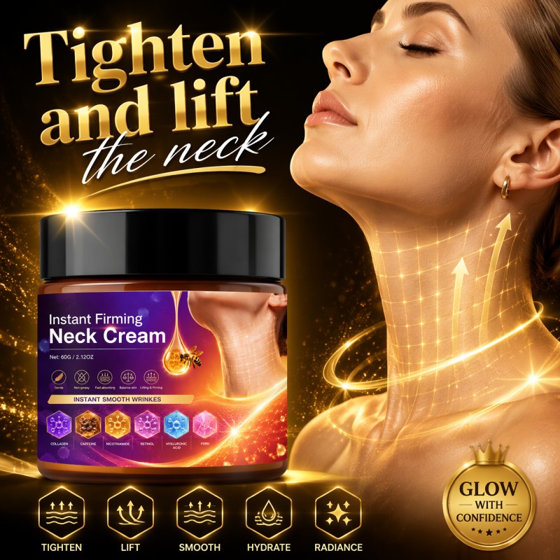 Image of Bee Venom Instant Firming Neck Cream, Enriched With Hyaluronic Acid, Lifts Neck 2 Minutes. Suitable For Types, For Day And Night Use. Refreshing And Easily Absorbed, Firming, Deep Hydration