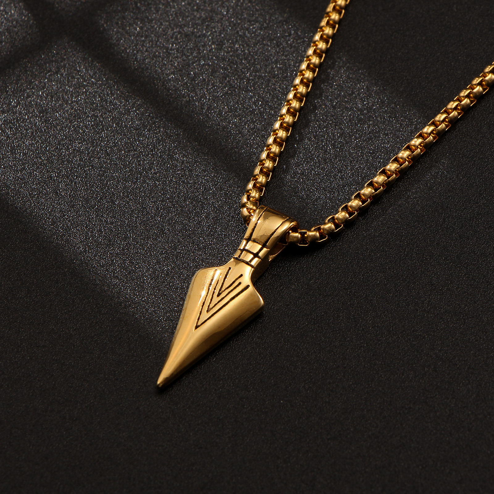 Image of 1pc Pendant Necklaces Men 304l Stainless Steel Golden Silvery Minimalist Hip Hop Fashion Accessory Gift