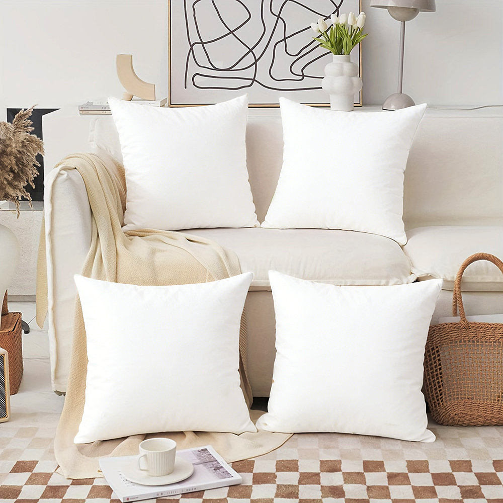 4pcs modern minimalist     covers pillowcases suitable for sofa bed decor zipper closure solid color decorative pillow shams fits for outdoor use fits most bed pillows no inserts included