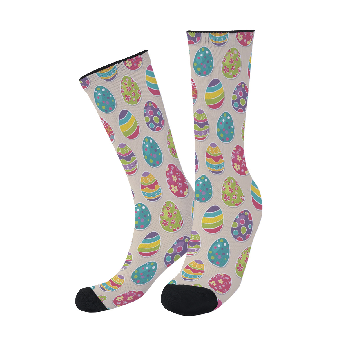 

1 Pair Easter Bunny Socks, Knit Fabric, 95% Polyester 5% Spandex, Animal Pattern, Machine Washable, For Men And Women