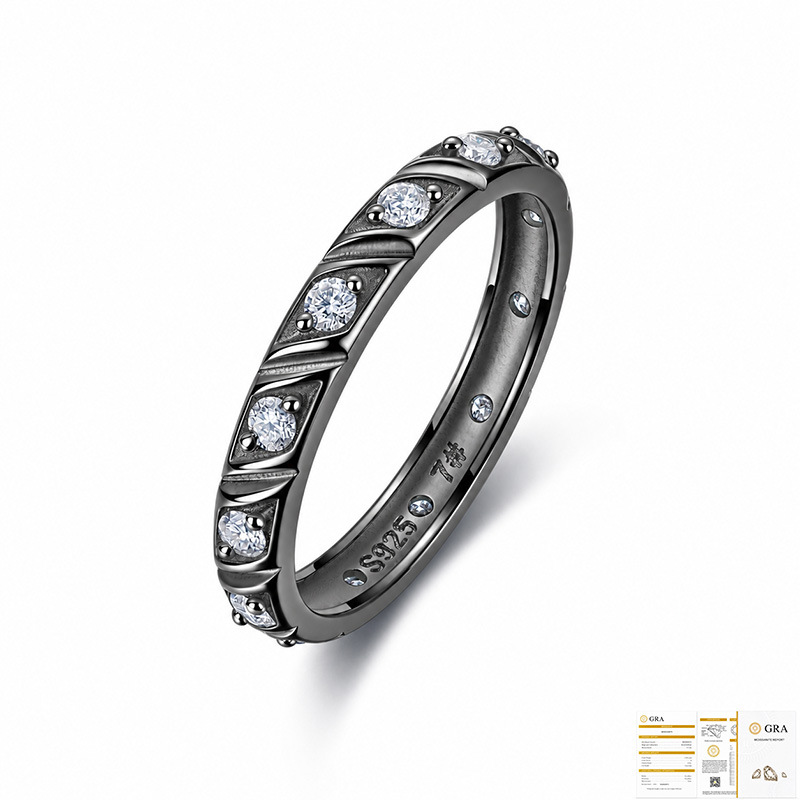 Unisex S925 Moissanite Engagement Ring, Solitaire Promise Ring