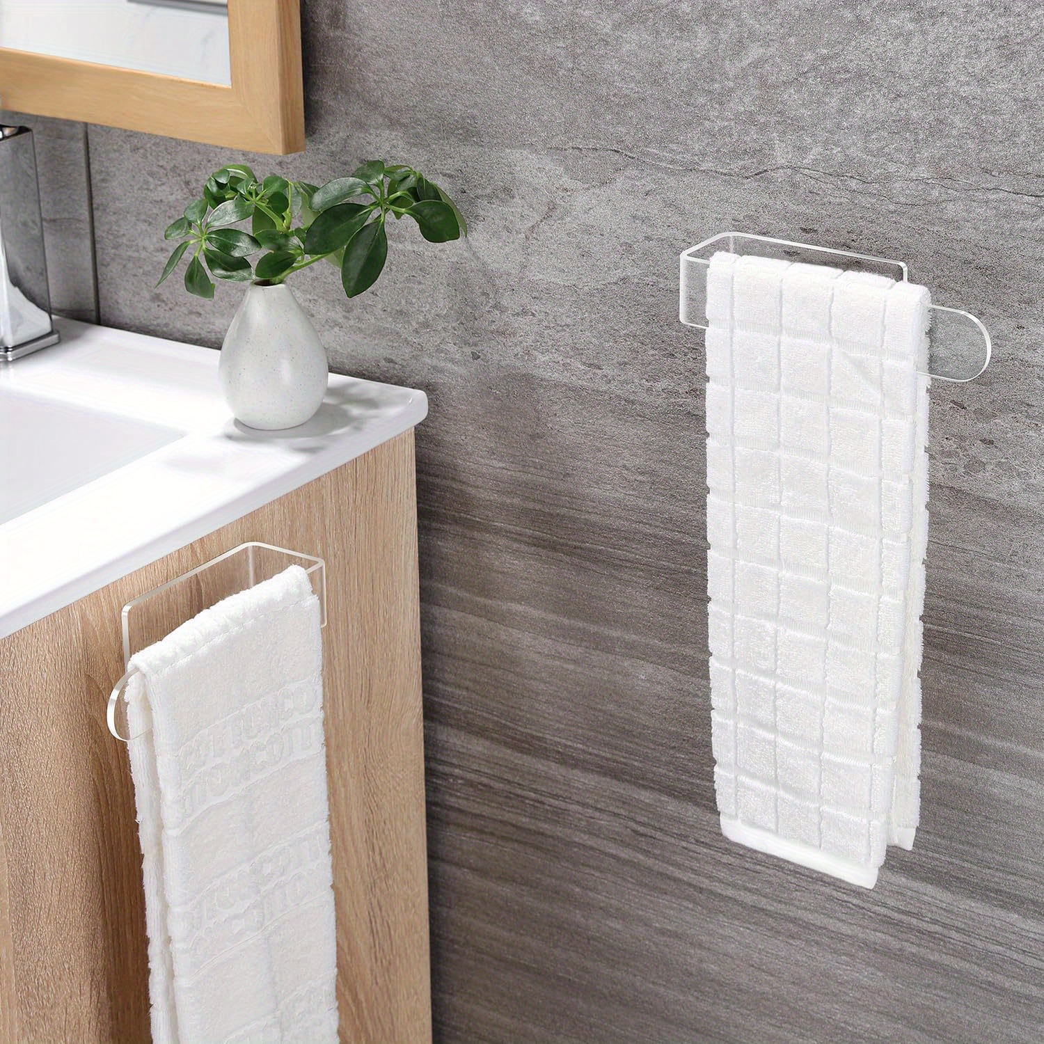 self transparent acrylic towel rack no drilling Temu Spain