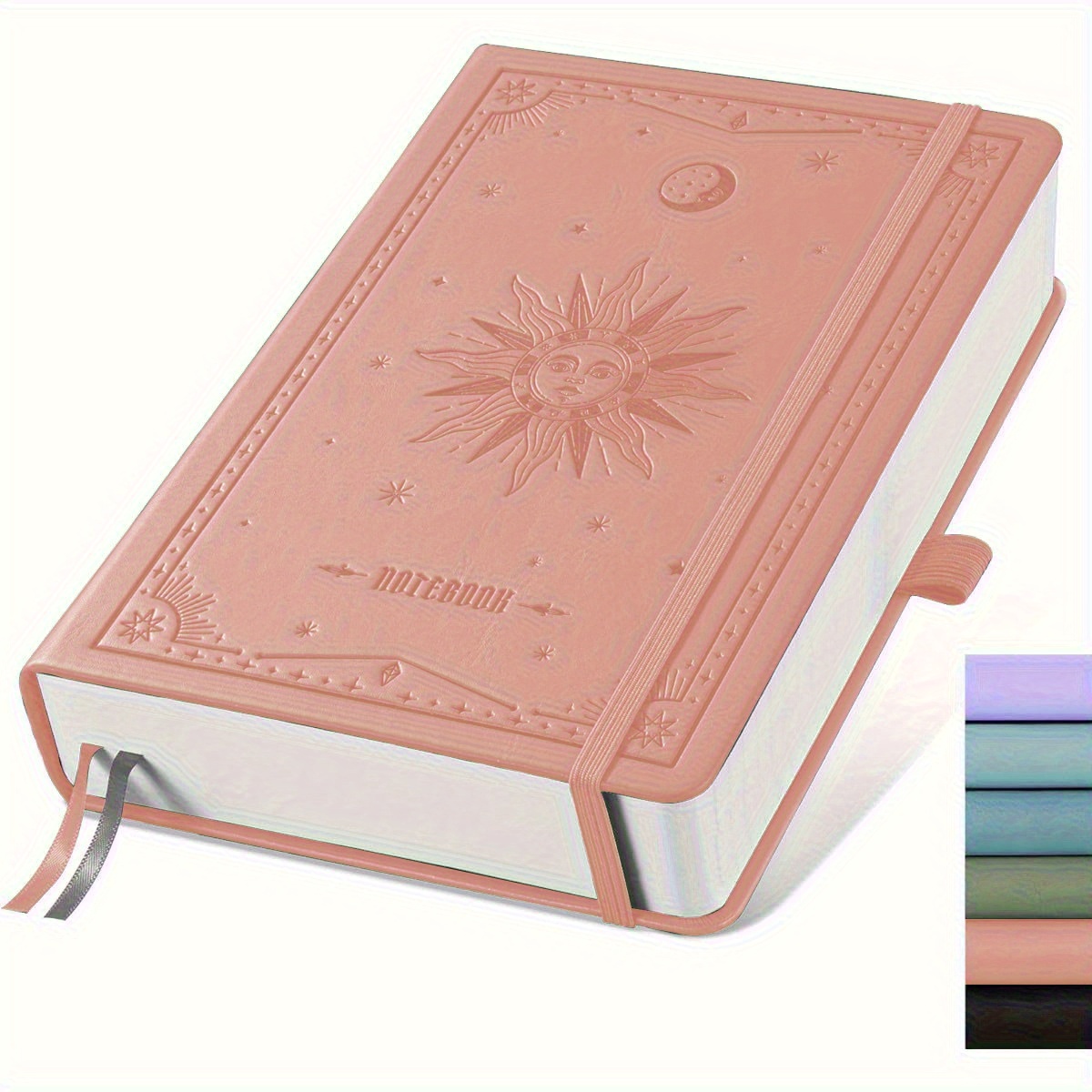 a5   leather notebook 320 pages 100gsm thick paper university ruled 5 75 x8 38 with blank inner pages   design elegant gray blue journal for work note taking men women 0