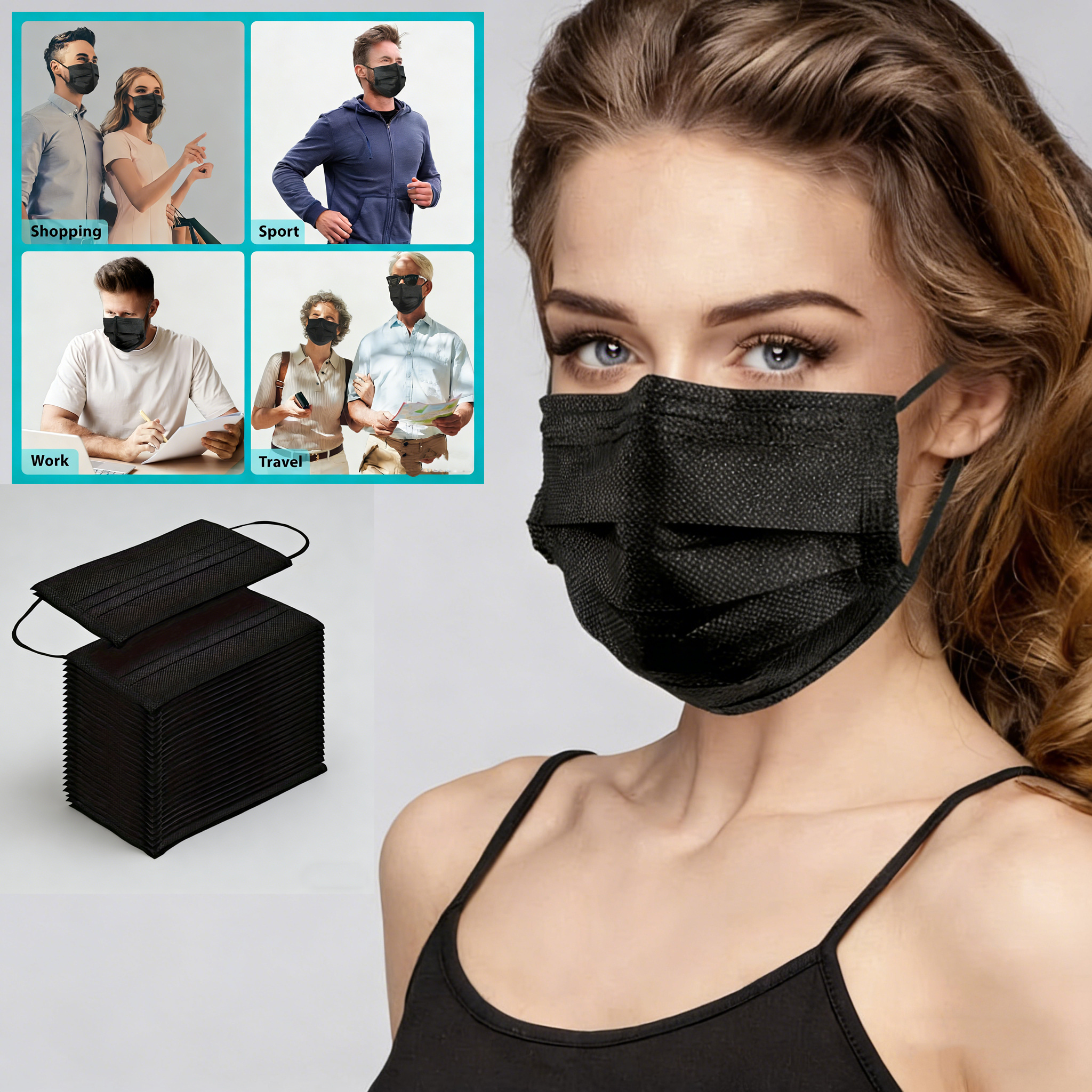black face mask sold on Temu United States
