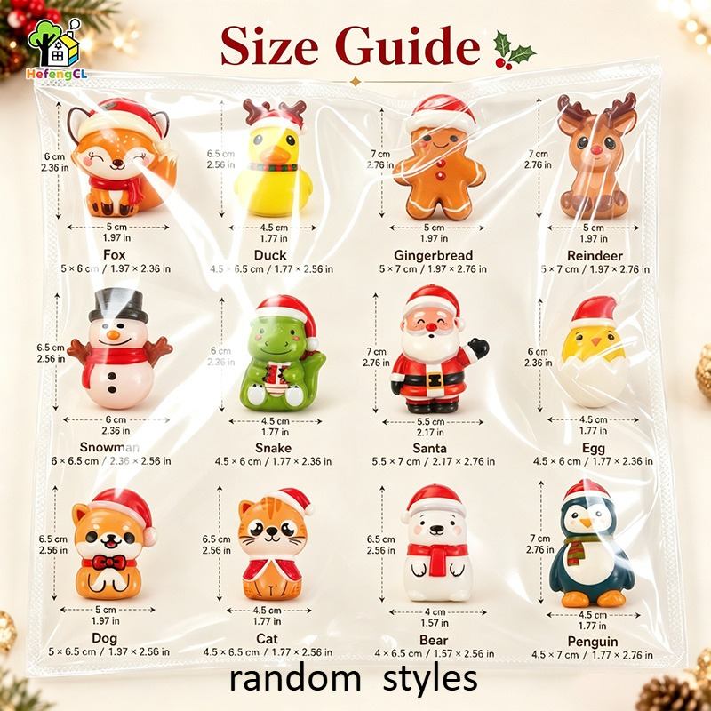 Image of Holiday Toy Collection, Random Cute Christmas Characters, Soft Squeeze Toys With Individual Packaging, Stocking Stuffers & Festive Gifts