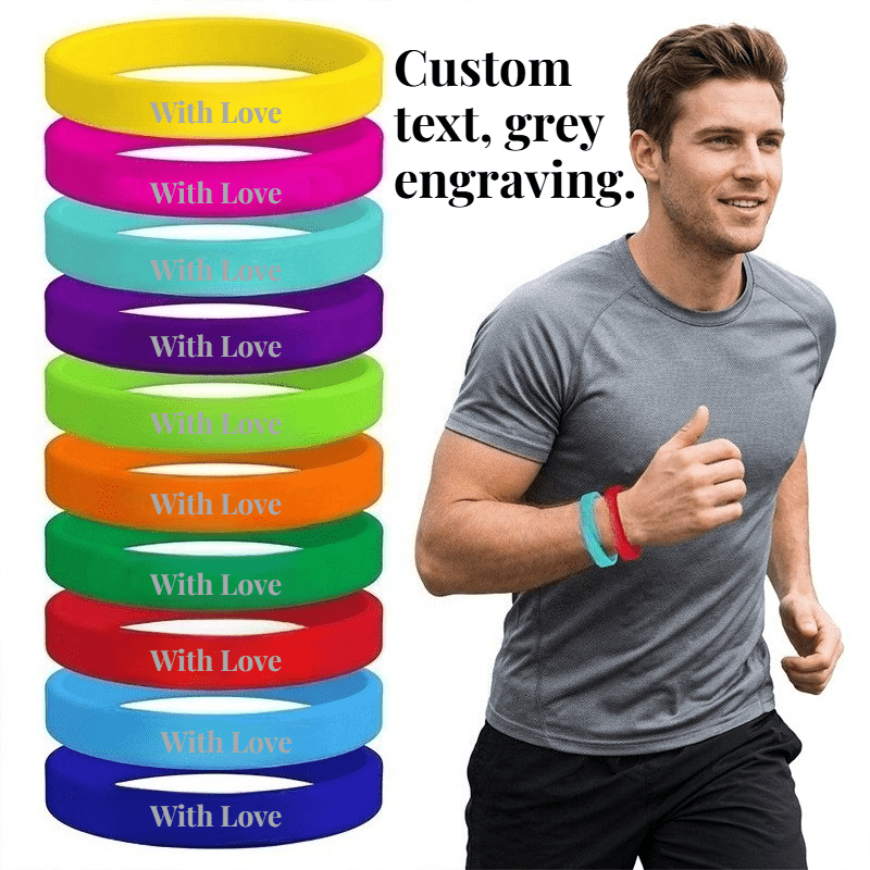 30pcs Custom Silicone Wristbands, Personalised Gift